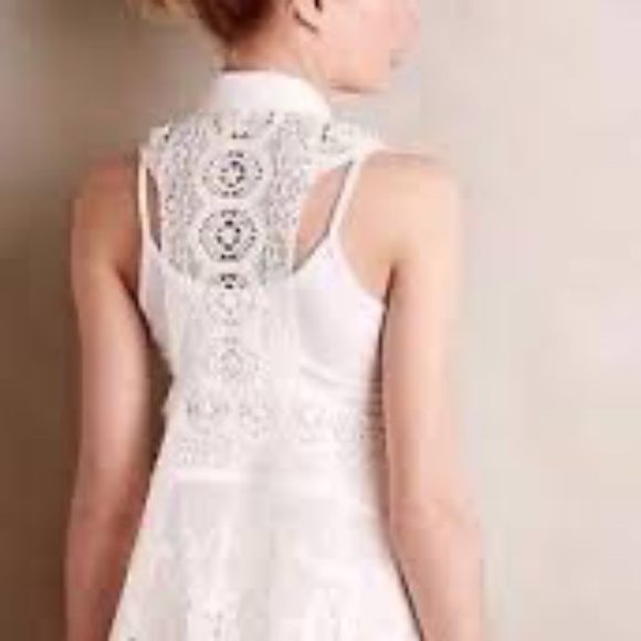 Anthropologie Meadow Rue  White Draped Crochet  Lace Vest XS/S - Picture 3 of 9